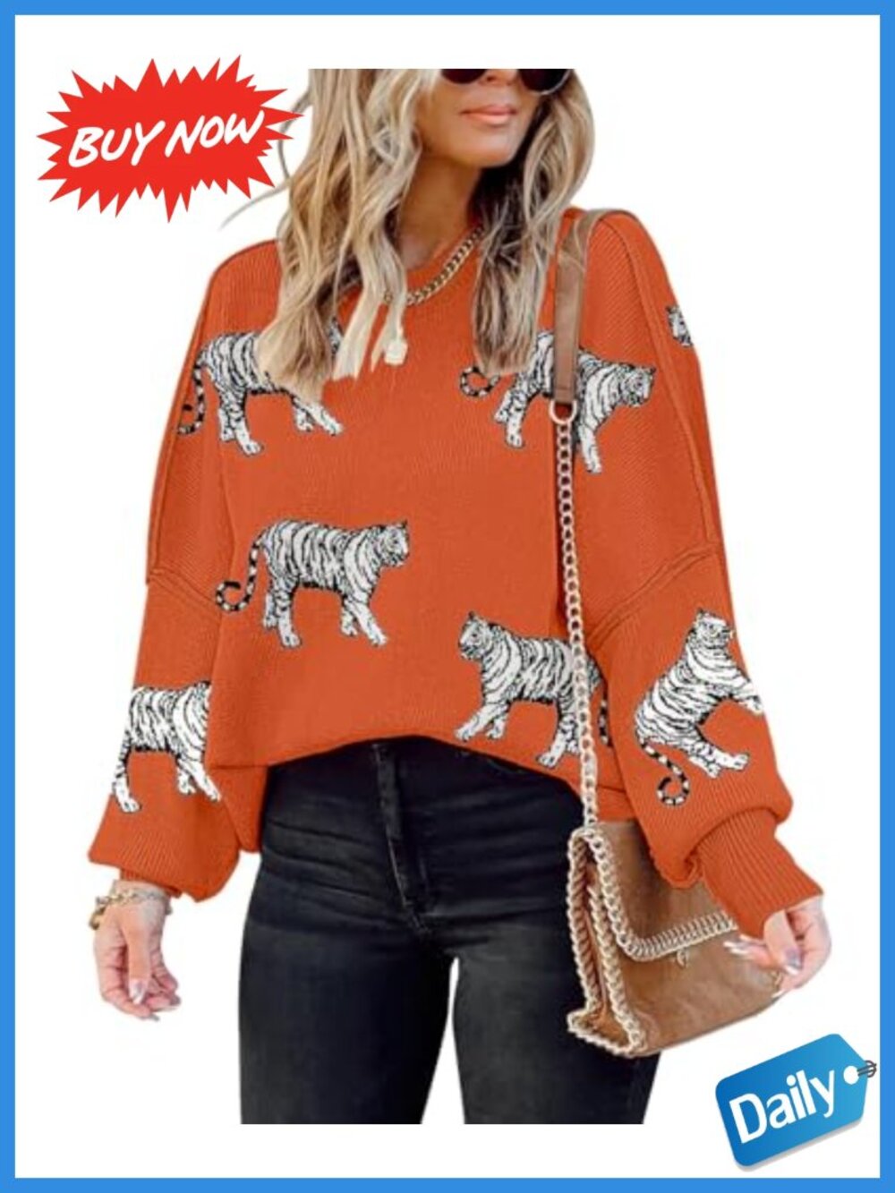 Womens Oversized Batwing Sleeve Knit Pullover Sweater Loose Crewneck